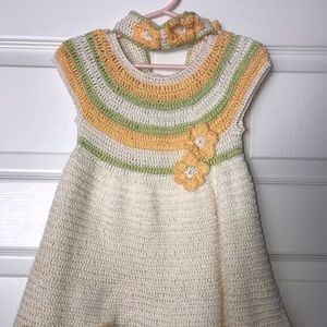 Yellow Floral Toddler Dress w Headband